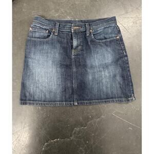 Y2K Denim Mini Skirt with Fleur-de-Lis Pocket Detail